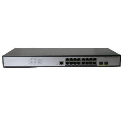 Коммутатор XVI SWP3116, L2, 16 PoE 10/100/1000, 2SFP 100/1000, Console, 200Wt, 56Gbps, 8K MAC