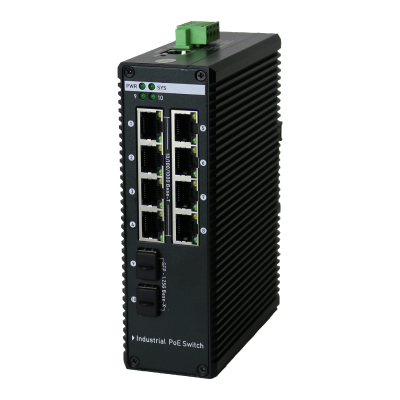 Коммутатор XVI SWP5508 промышленный, L2, 8 PoE 10/100/1000, 2SFP 100/1000, Console, DC12-54V